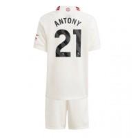 Dětský fotbalový dres Manchester United Antony #21 2023-24 Třetí Krátký Rukáv (+ trenýrky)